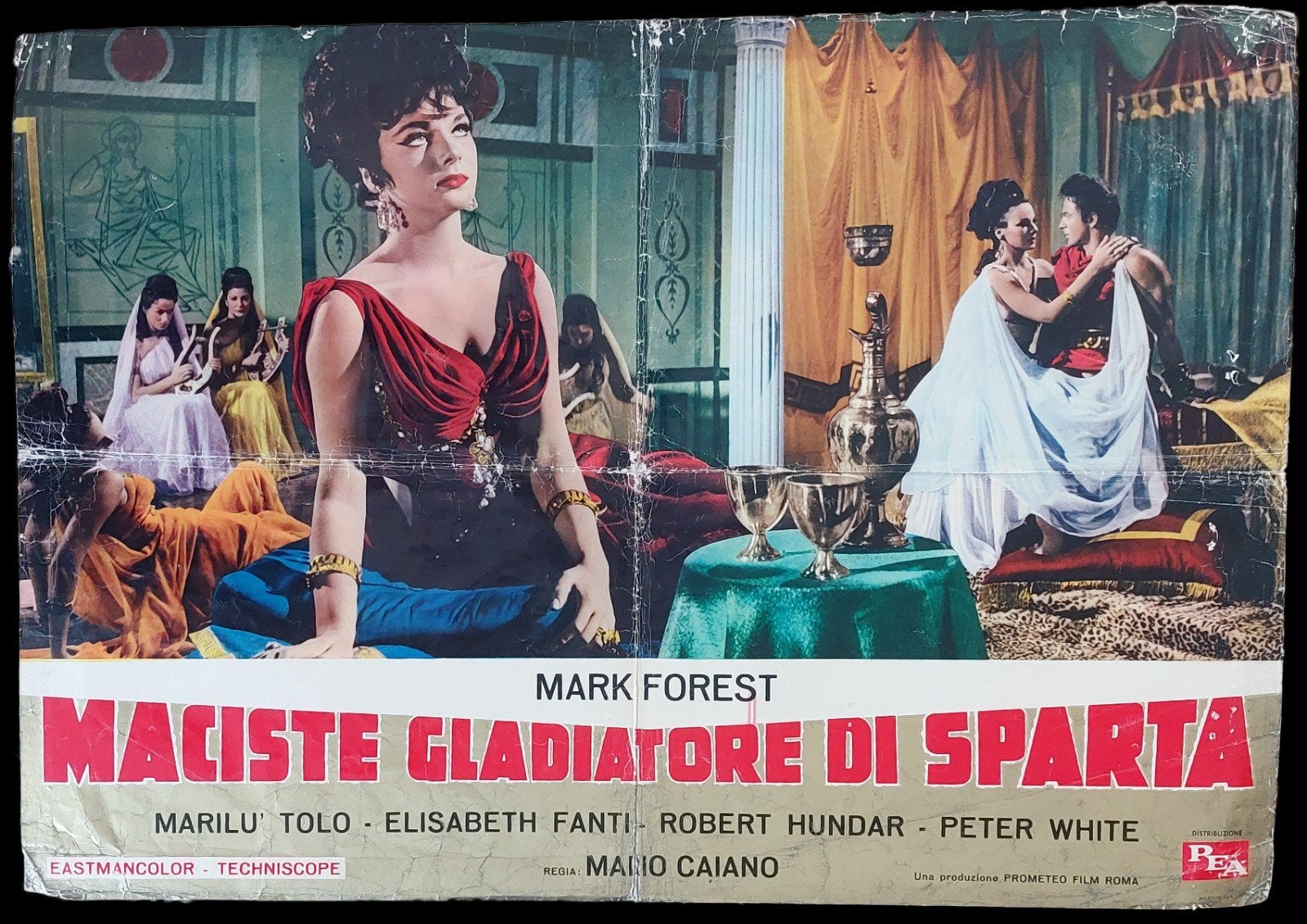 Italiaanse filmposter ‘Maciste gladiatore di Sparta', Gebruikt, Deurposter of groter, Rechthoekig Liggend, Ophalen of Verzenden
