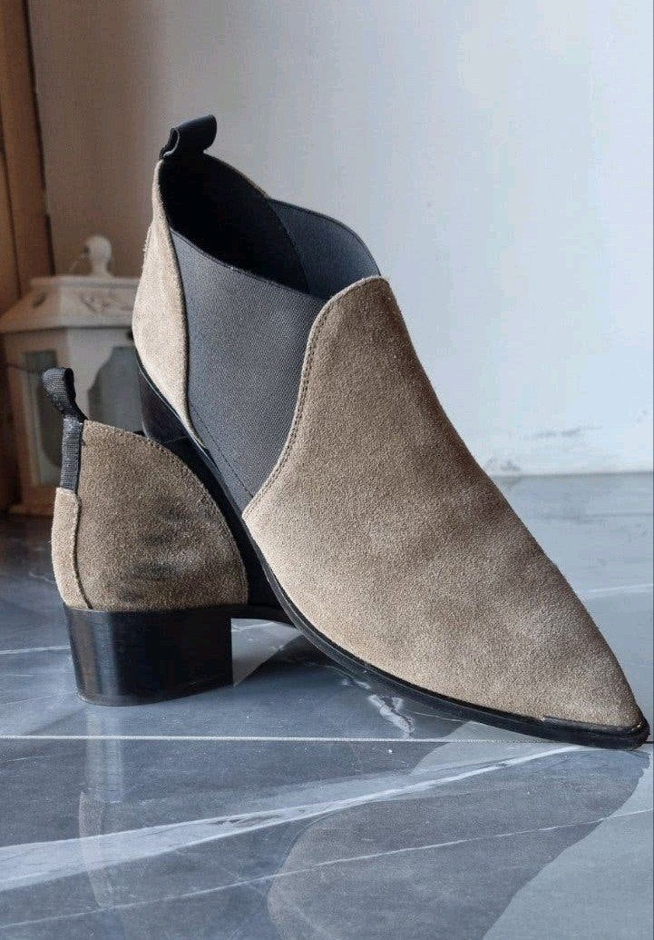 Acne Studios laarsjes - Mt.40 - Kleur Taupe/Kaki grijs-bruin, Kleding | Dames, Overige kleuren, Lage of Enkellaarzen, Ophalen of Verzenden
