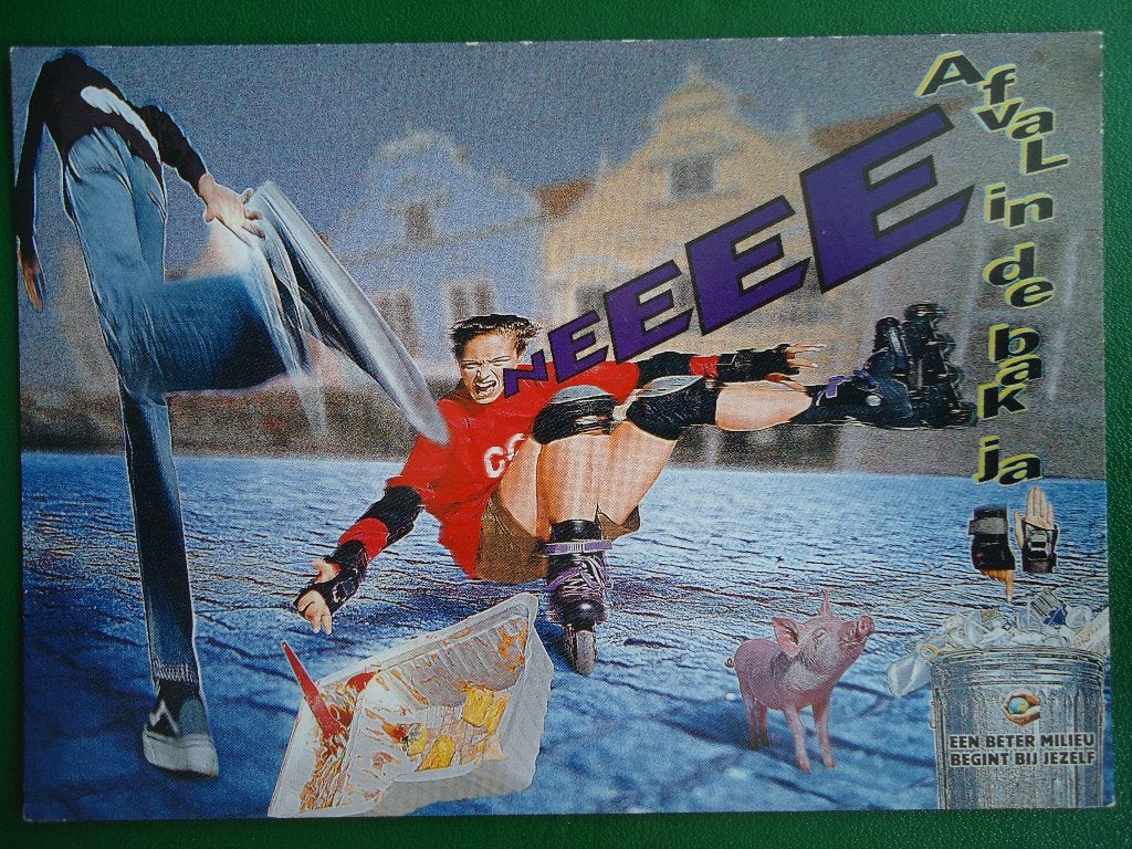 (156) Kinderkaart: Jongen op skates, Verzenden, 1980 tot heden, Ongelopen, Kinderen