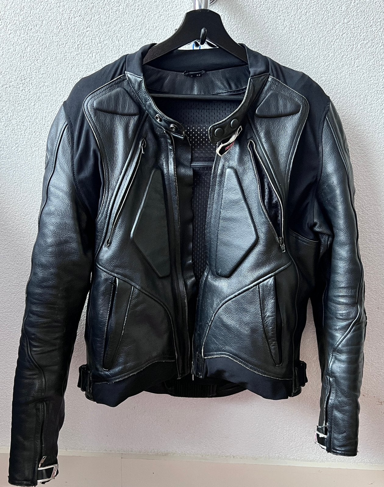 Motorjack zwart leer maat 52 Kushitani Hamamatsu, Ophalen, Tweedehands, Jas | leer