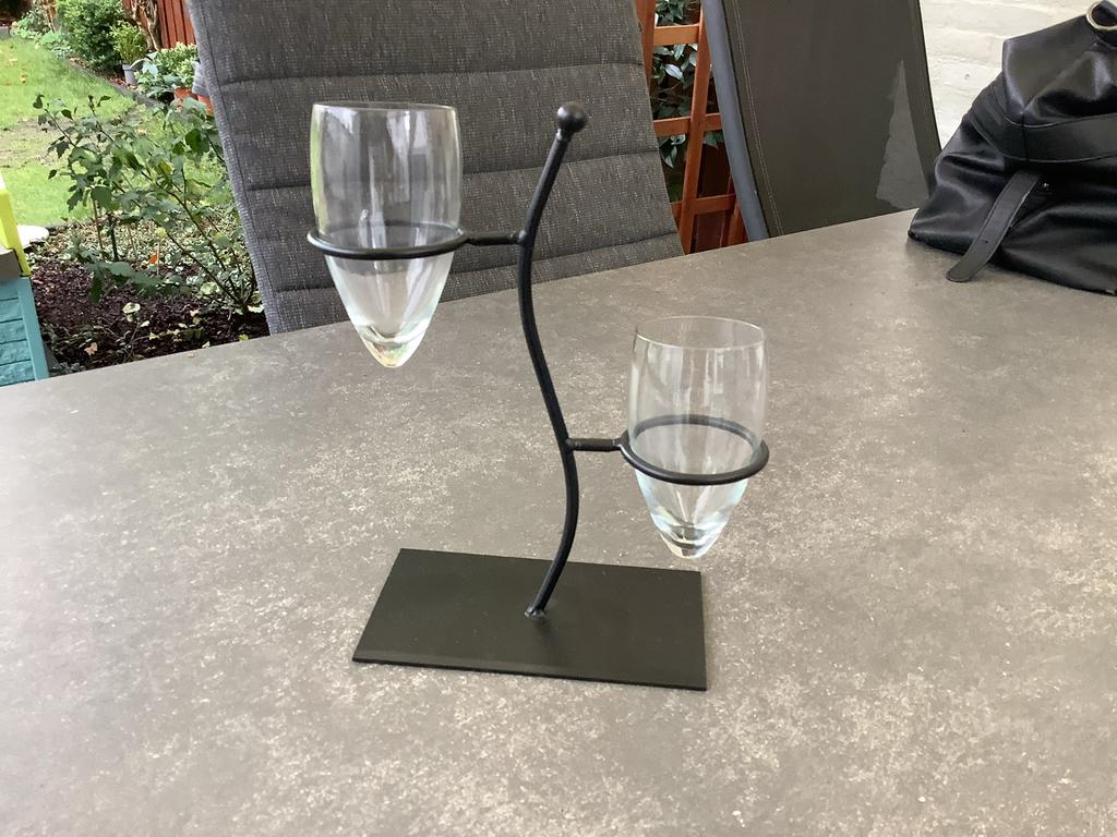 Duo champagne glazen in houder, Verzamelen, Glas en Borrelglaasjes, Ophalen of Verzenden, Zo goed als nieuw