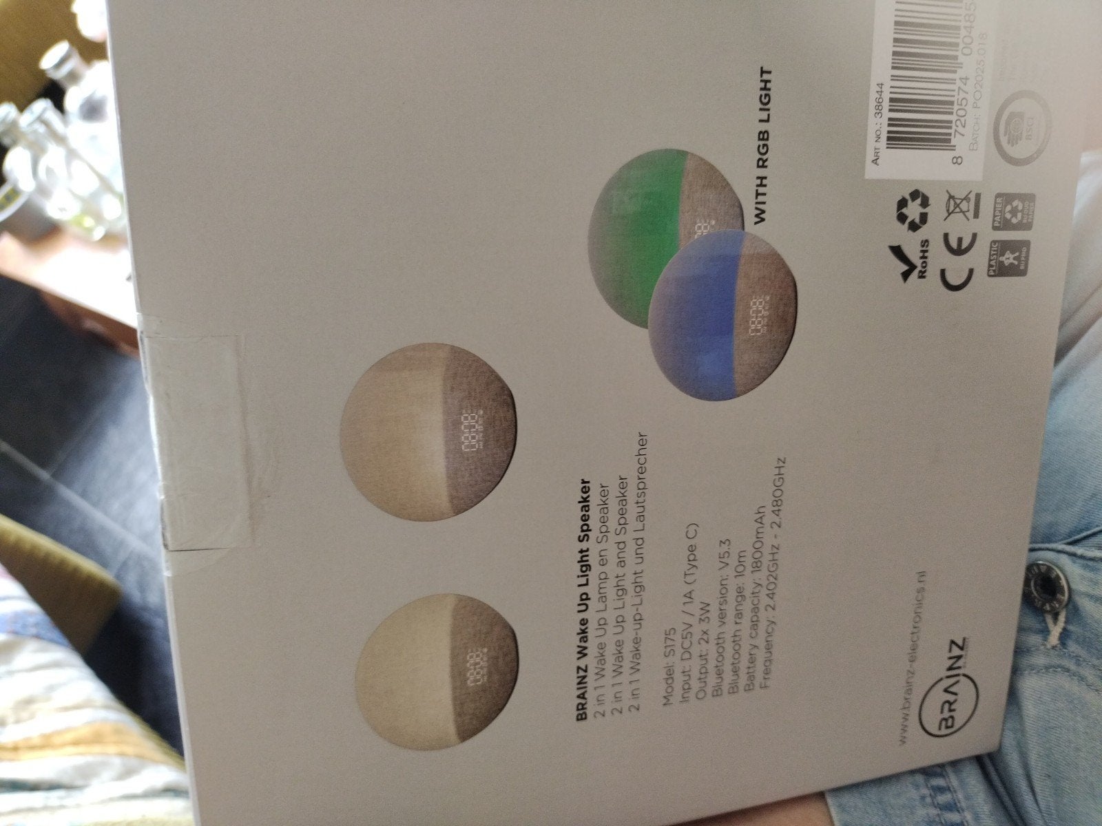 BRAINZ WAKE UP LIGHT SPEAKER TAUPE, Ophalen