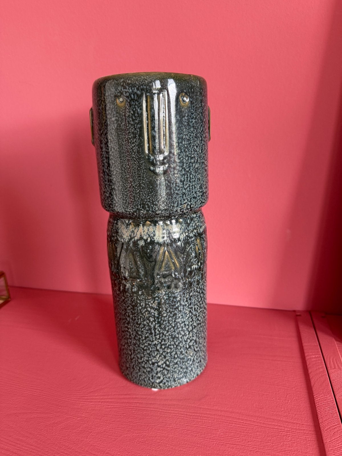 Vintage keramische vaas met gezicht, jaren '70, Ophalen of Verzenden