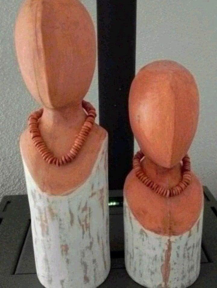 J-Line decoratie Buste Anni Mango - hout 
Houten figuren, Ophalen