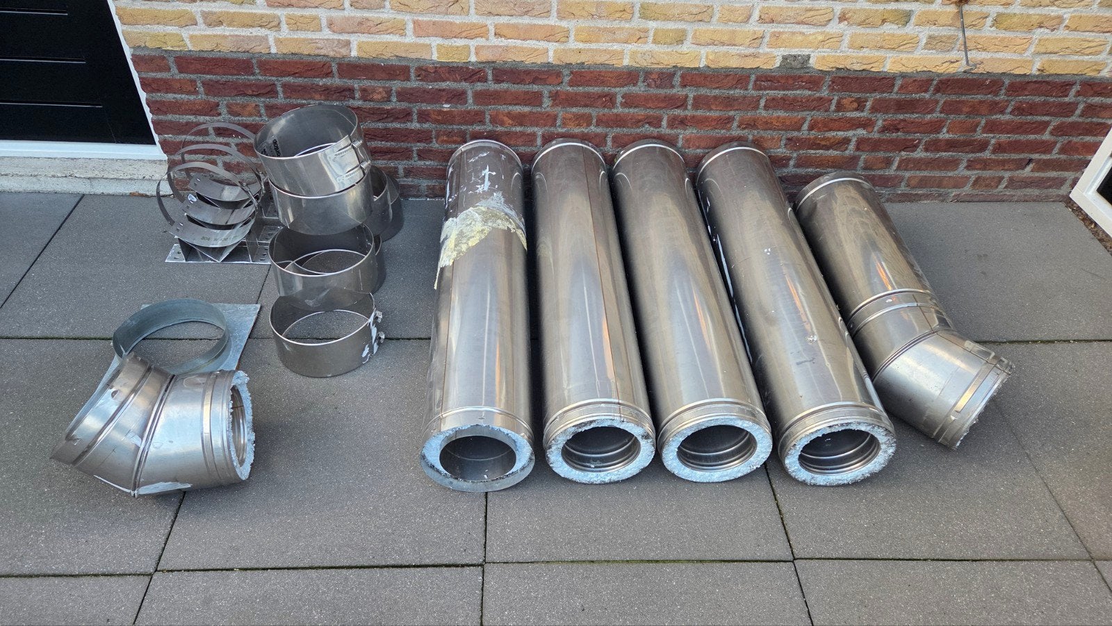 Kachelpijp 150mm - Dubbelwandig RVS Rookkanaal, Ophalen, Gebruikt, Overige typen