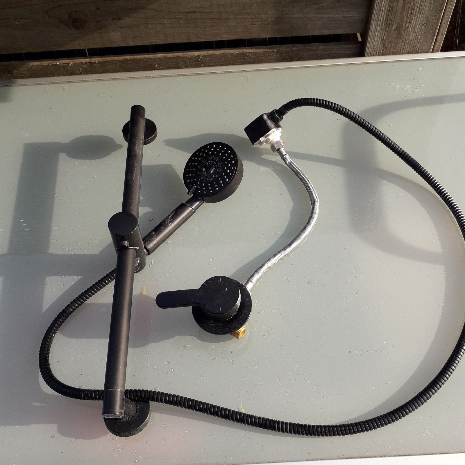 Lomazoo Doucheset met Glijstang, Handdouche en Kraan, Huis en Inrichting, Ophalen, Gebruikt, Met douche