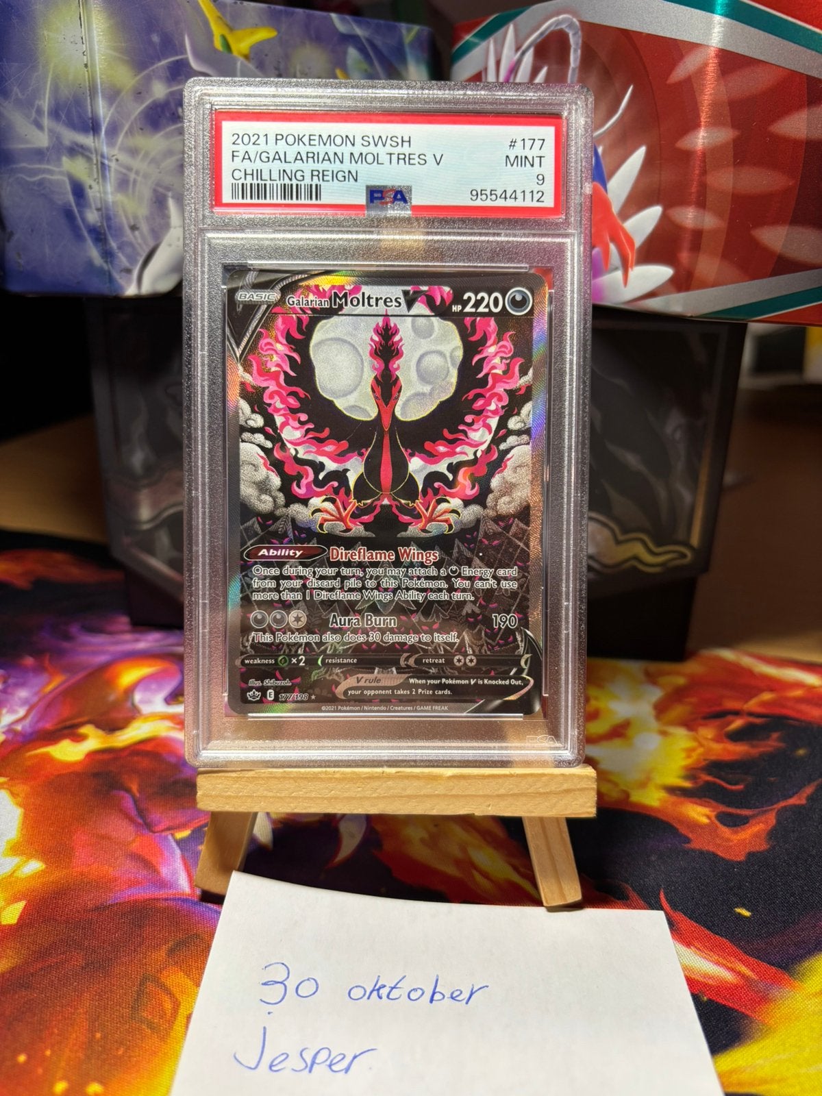 Galarian moltres PSA 9 pokémon, Ophalen of Verzenden, Zo goed als nieuw