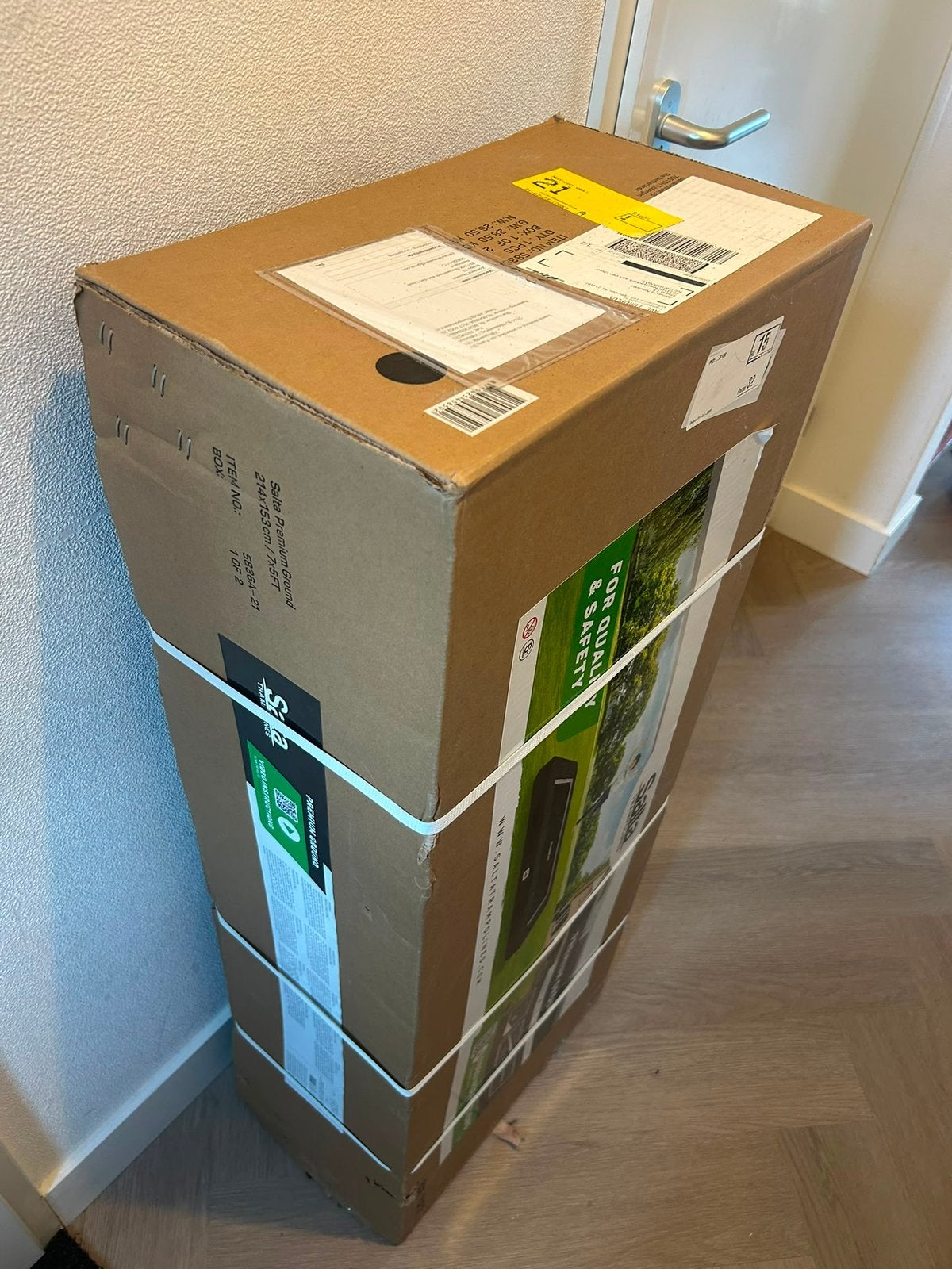 Salta Premium inground trampoline Rechthoek 214x153cm Zwart, Ophalen, Zo goed als nieuw
