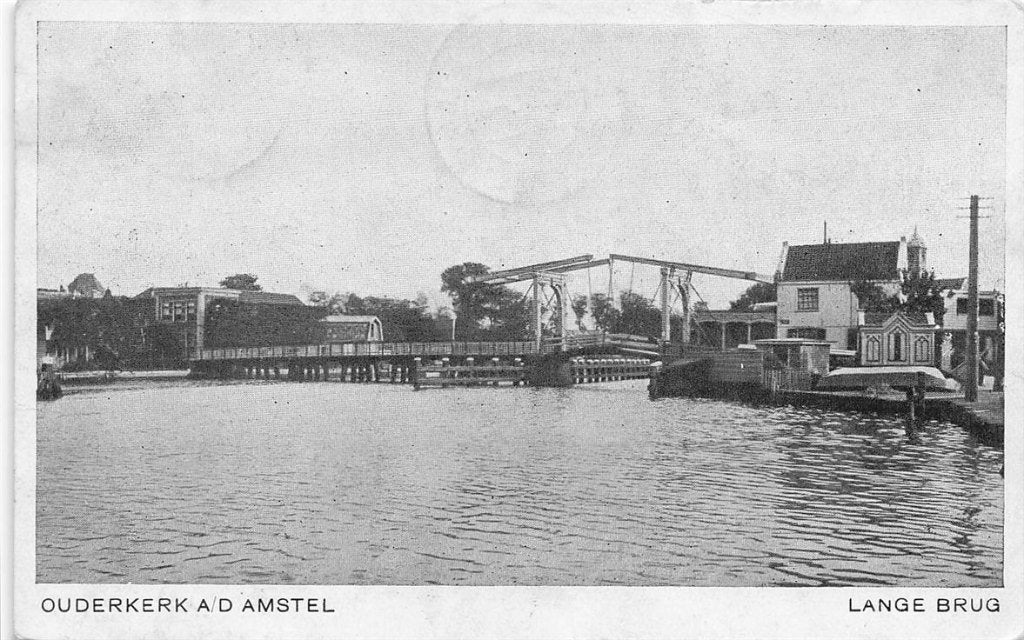 702-104-045 Ouderkerk A/D Amstel Lange Brug, Verzamelen, Ansichtkaarten | Nederland, Verzenden, Voor 1920, Noord-Holland