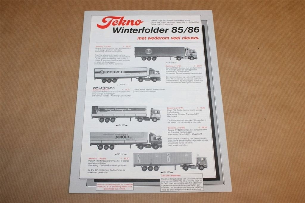 Tekno Winterfolder 85/86 - Zeldzaam, Antiek en Kunst, Antiek | Speelgoed, Ophalen of Verzenden