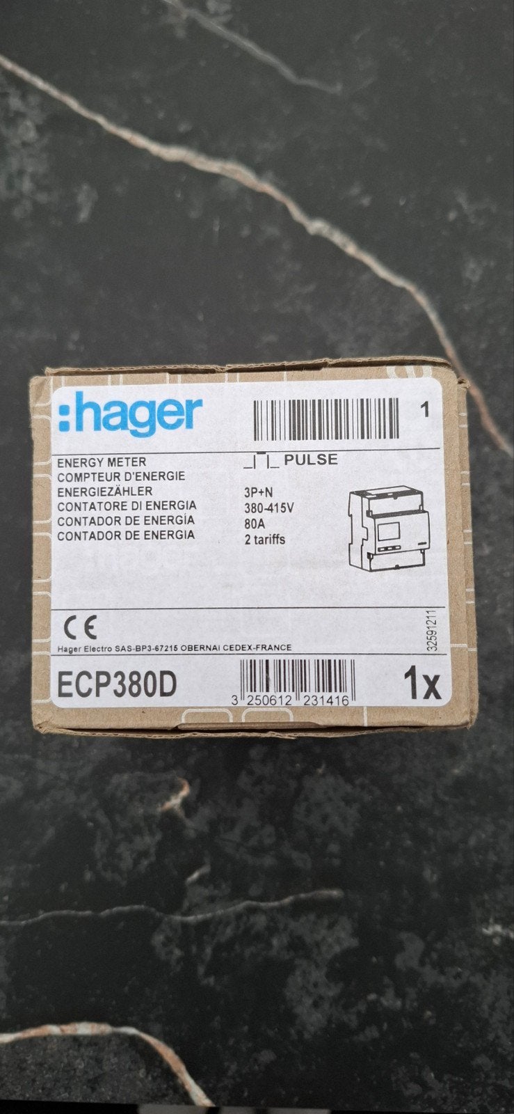 2x Hager energiemeter 3P+N, Ophalen of Verzenden, Nieuw, Hager, Overige typen