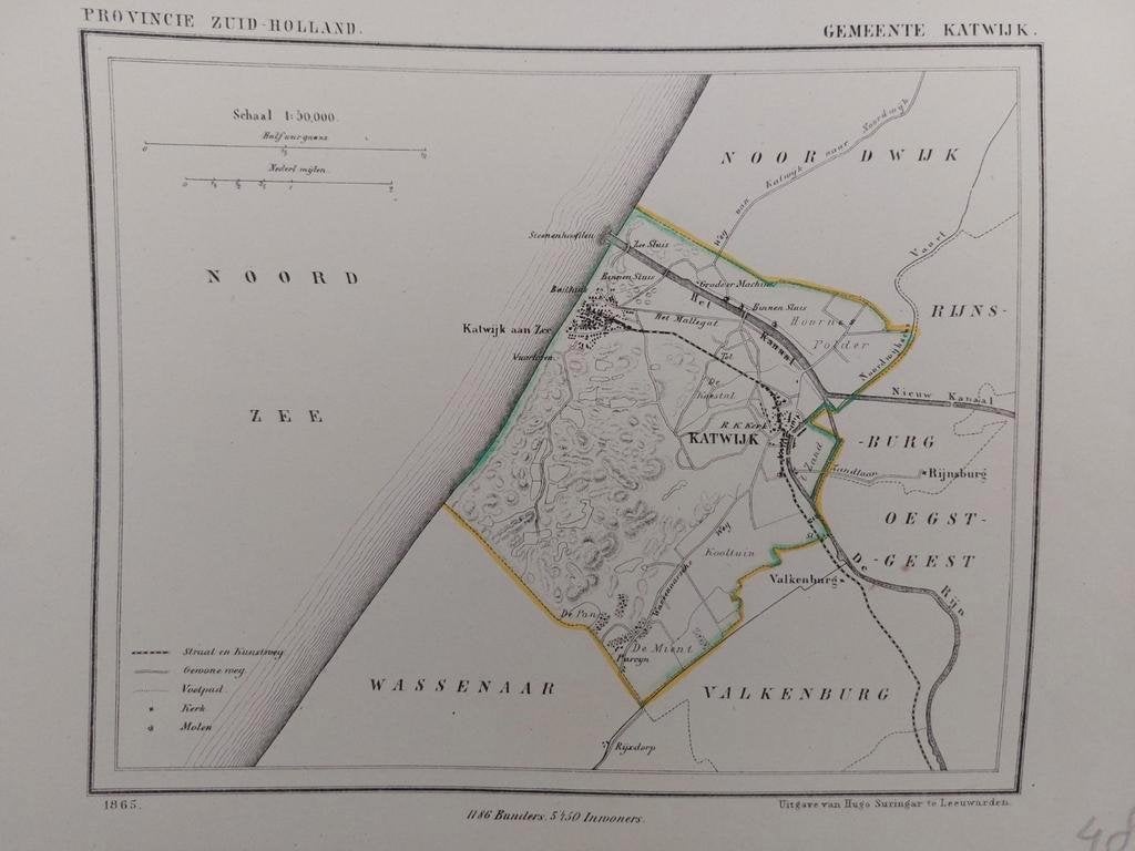 78 / Litho uit 1865 door J. Kuyper van Katwijk ZH, Ophalen of Verzenden