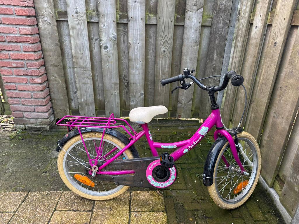 Kinderfiets meisjesfiets fiets, Fietsen en Brommers, Fietsen | Kinderfietsjes, Ophalen, Zo goed als nieuw, Velgrem, 16 tot 20 inch