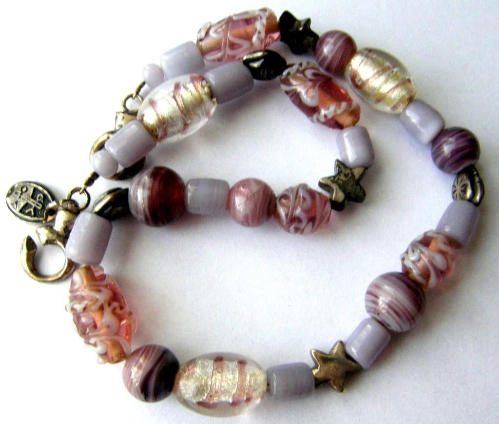 835 zilveren Ketting collier van Venetiaans Murano glas, Sieraden, Tassen en Uiterlijk, Antieke sieraden, Ophalen, Zilver, Ketting