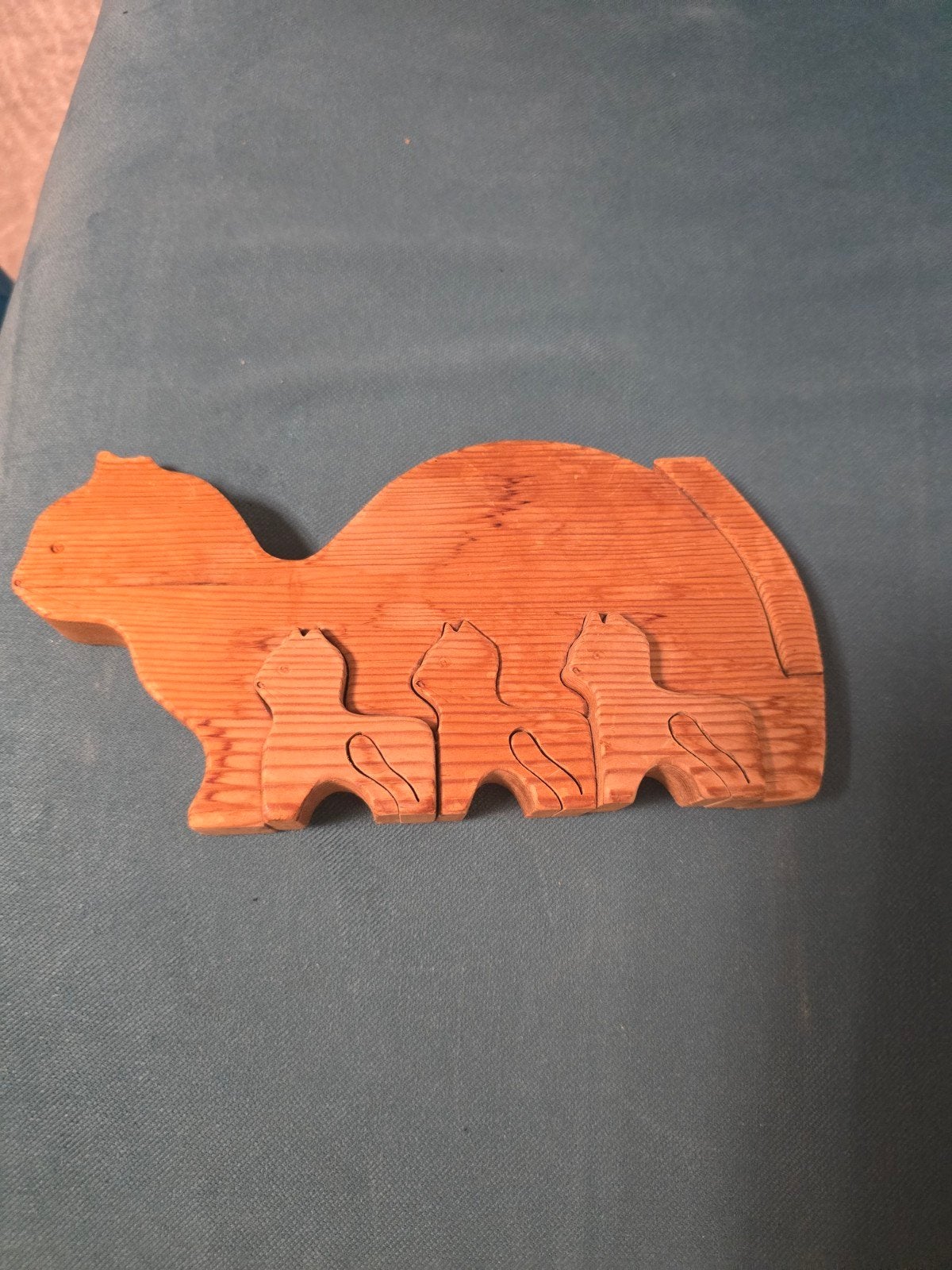Houten Kattenpuzzel - Moeder Kat met Kittens, Ophalen of Verzenden, Gebruikt, Overige typen