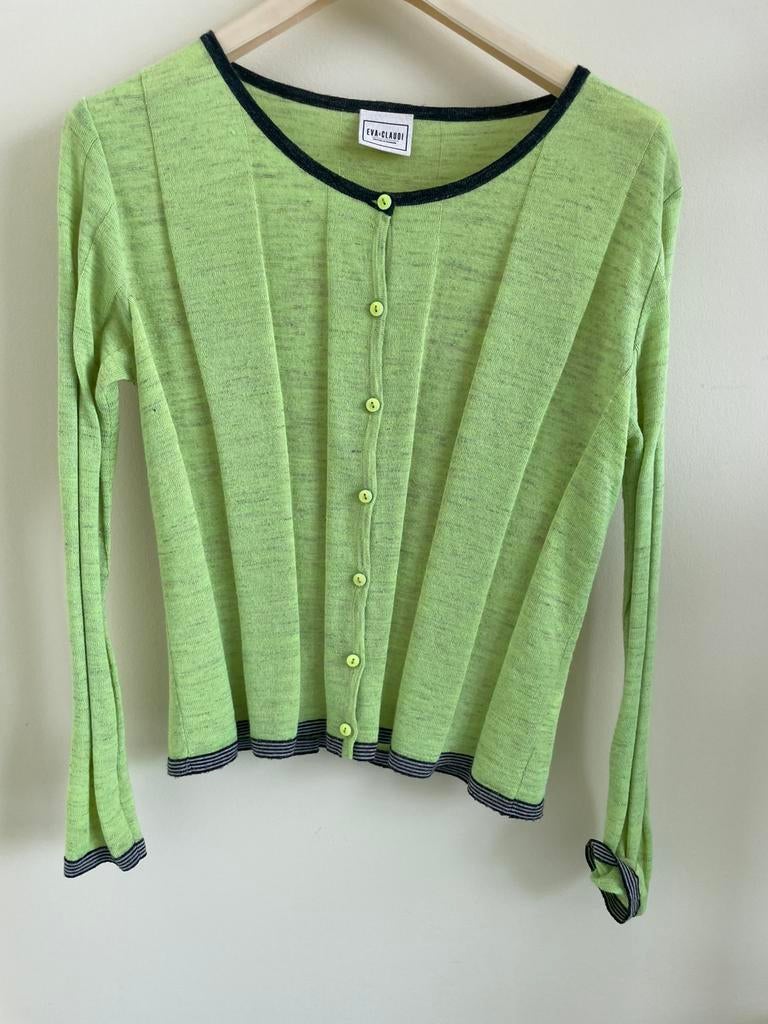 Eva & Claudi dun wol dames vest gifgroen XL, Ophalen of Verzenden, Zo goed als nieuw, Maat 46/48 (XL) of groter, Groen