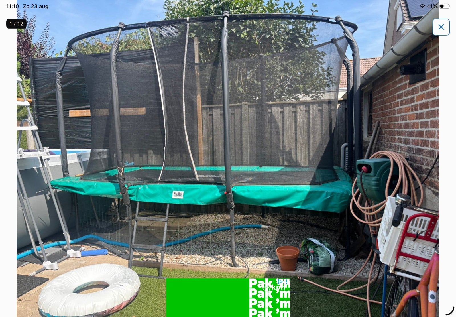 Trampoline Salta  first class 366x214, Kinderen en Baby's, Ophalen, Gebruikt