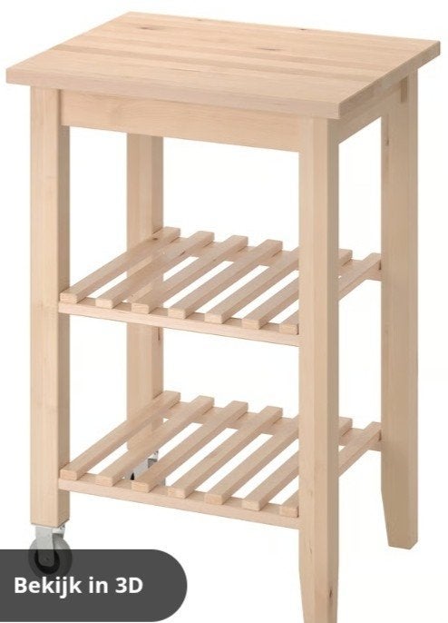 GEZOCHT GEZOCHT...Deze  IKEA Bekvam Trolley Roltafel, Ophalen, 50 tot 100 cm, Zo goed als nieuw, Minder dan 100 cm