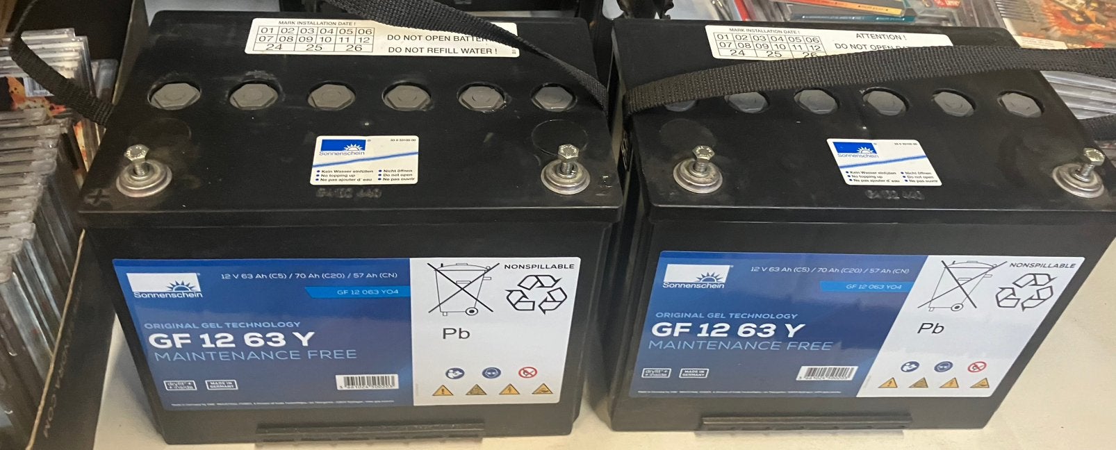 2x gloednieuwe accu Sonnenschein GF 12 63 y /boot camper enz, Verzenden, Nieuw