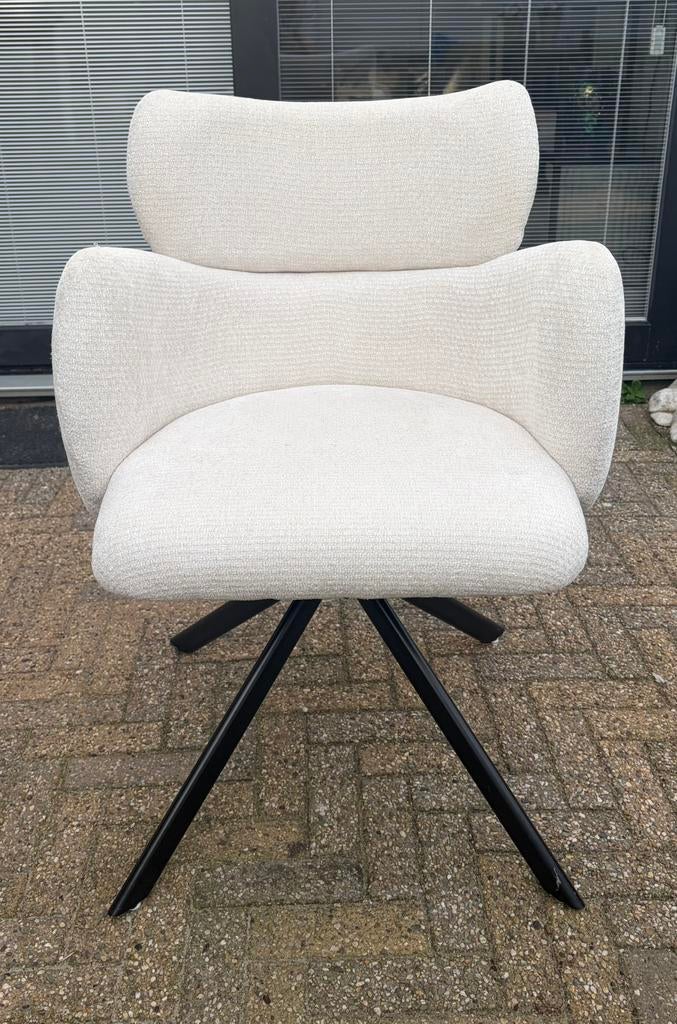 Eetkamerstoel Coco (crème) - Leen Bakker, Huis en Inrichting, Stoelen, Ophalen, Wit, Zo goed als nieuw, Eén