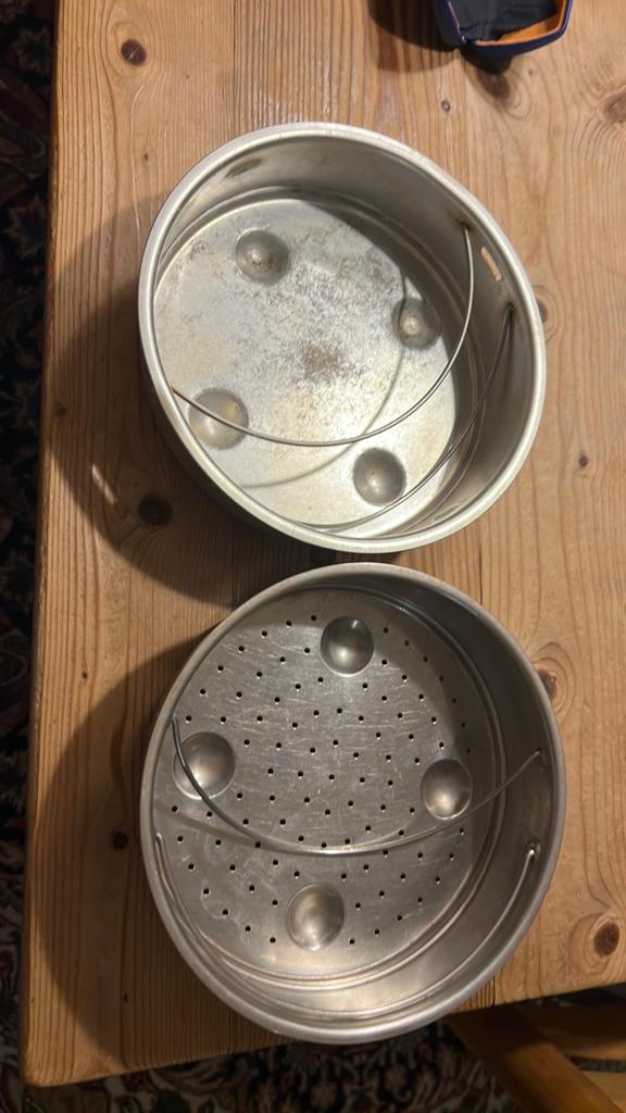 Fissler inzet mandjes stoom, snelkookpan, Ophalen of Verzenden, Gebruikt, Overige materialen, Kookpan of Snelkookpan