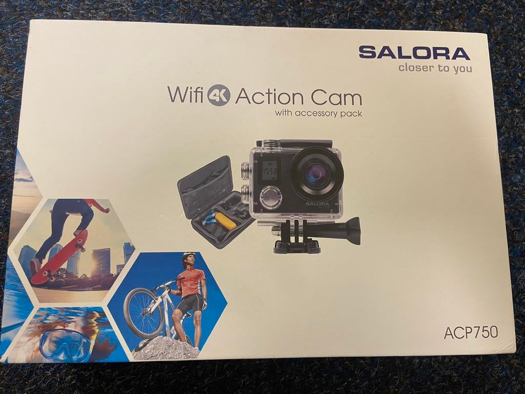 Salora 4K Ultra HD action camera met accessoirepakket, Ophalen of Verzenden, Zo goed als nieuw, Overige merken