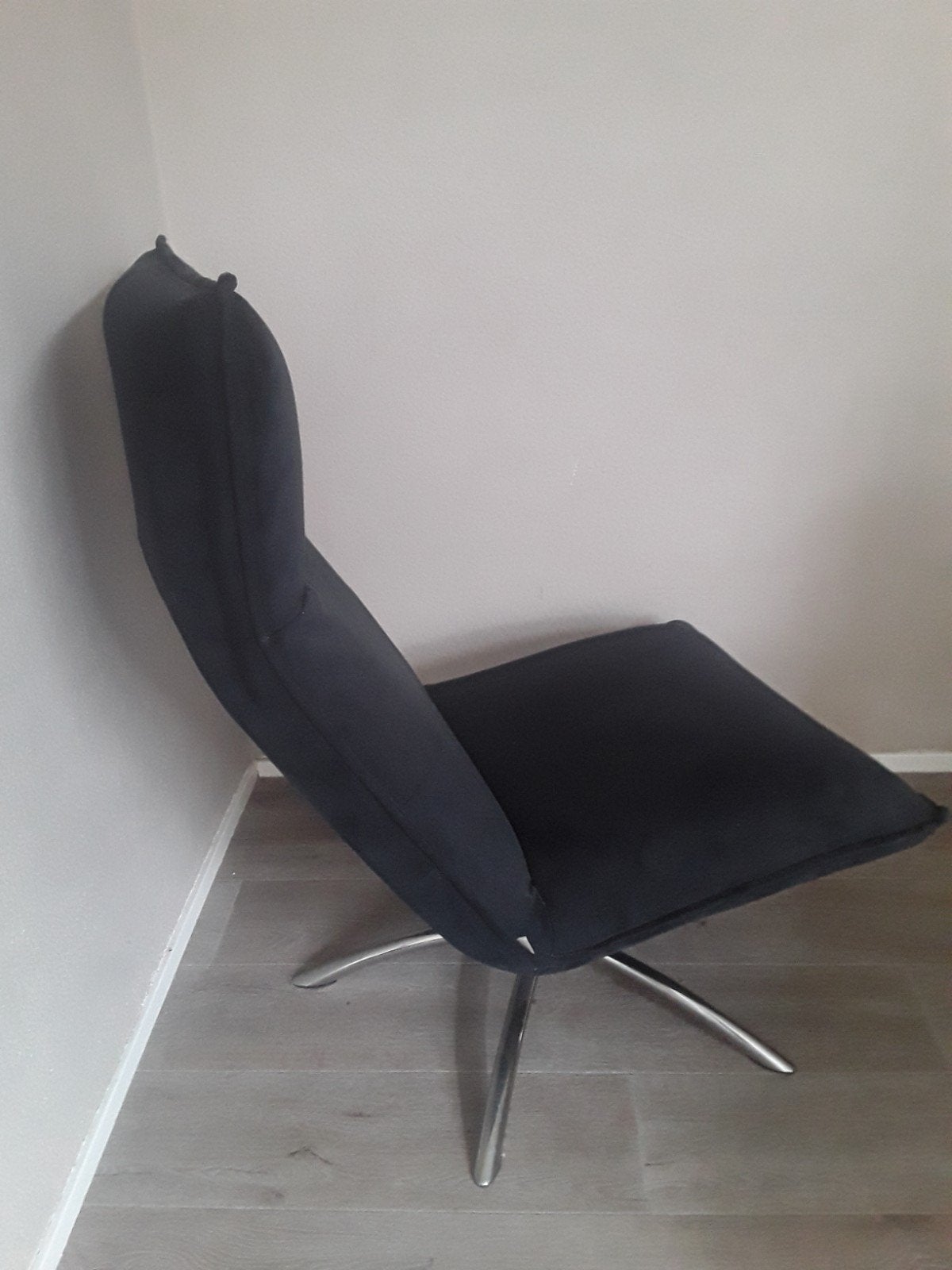 Draaifauteuil Goossens - Zwart, Huis en Inrichting, Ophalen, Gebruikt, 75 tot 100 cm, Metaal