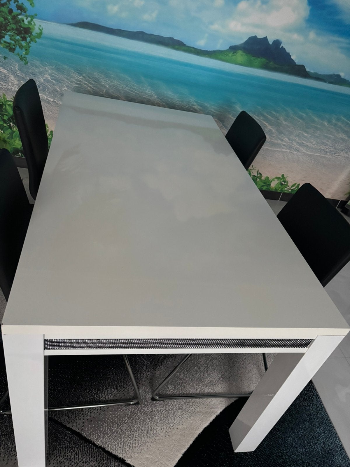 Eettafel met 3 stoelen, Ophalen, Gebruikt, Rechthoekig, 50 tot 100 cm