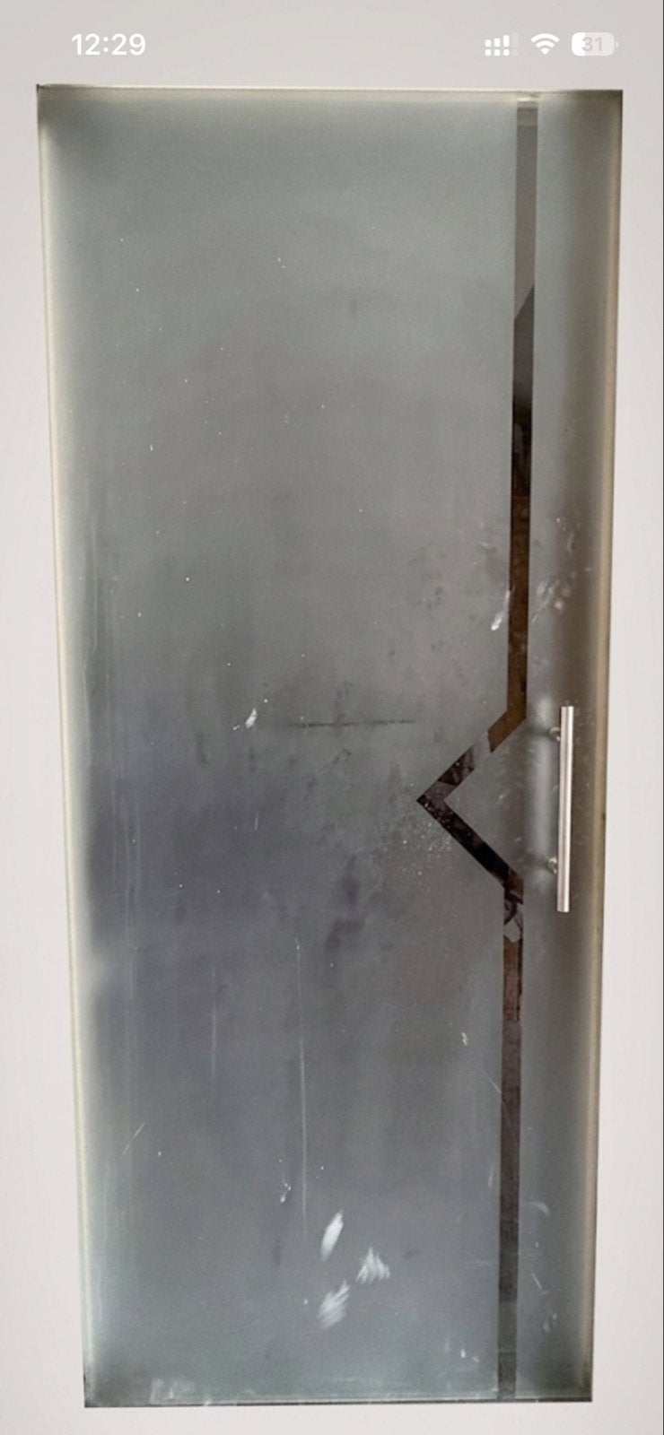 Glazen binnendeur met handvat, Ophalen, Gebruikt, 80 tot 100 cm, Binnendeur