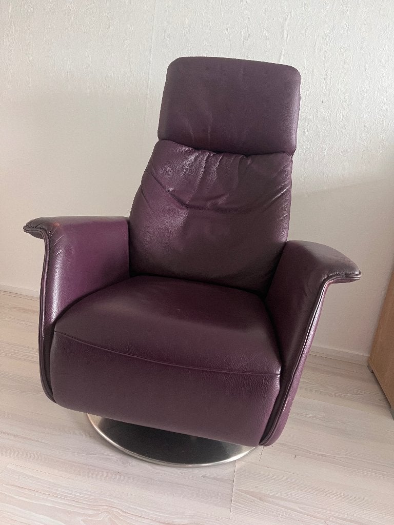 Elektrische leren Fauteuil, Ophalen, Gebruikt, 100 tot 125 cm, Leer