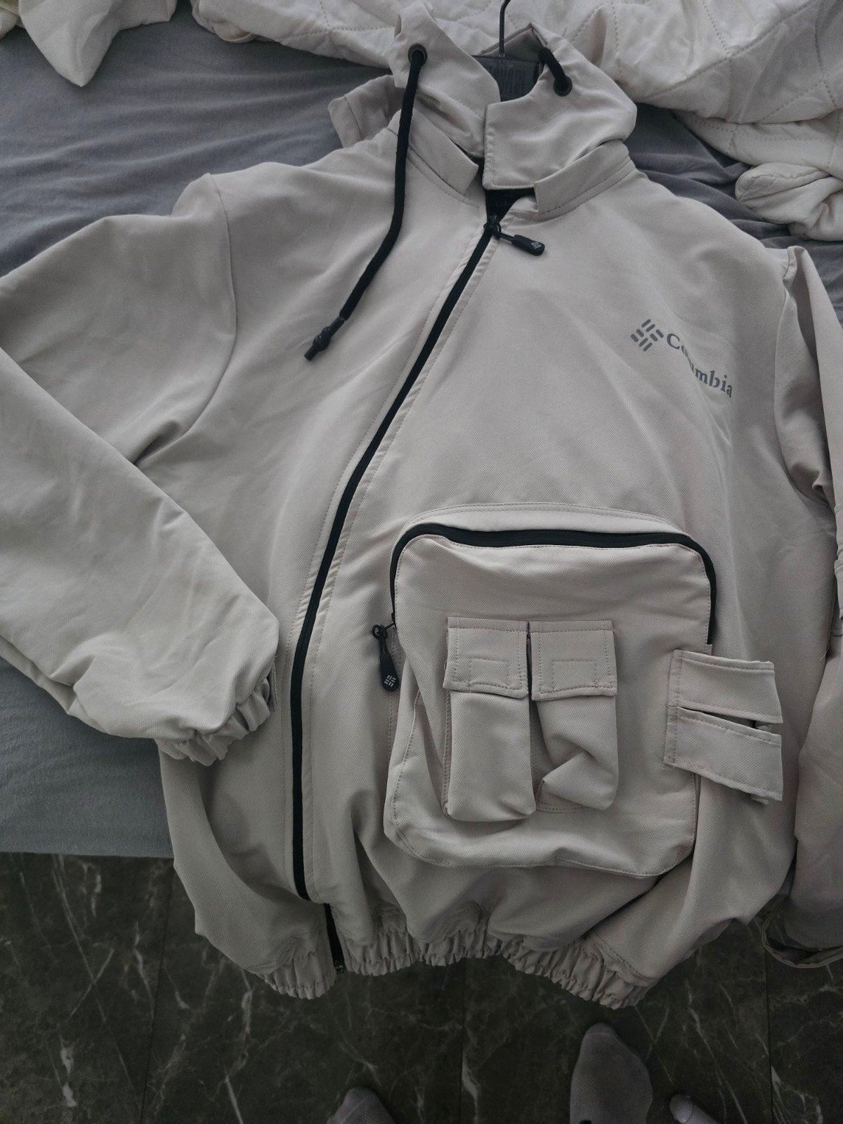 Columbia windjack en broek set - Maat M, Columbia, Maat 48/50 (M), Beige, Ophalen of Verzenden