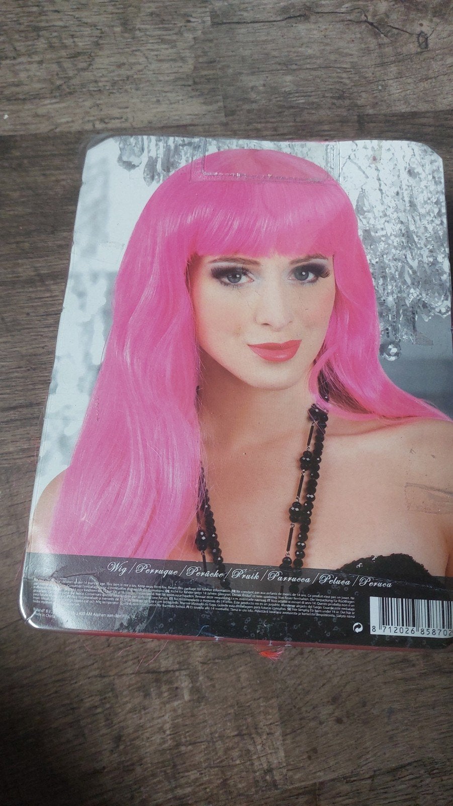 roze pruik, Ophalen of Verzenden, Zo goed als nieuw, Carnaval, Accessoires