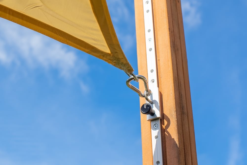 Schaduwdoek rails met verstelbaar oog, 100cm, nieuw in doos, Tuin en Terras, Schaduwdoeken, Ophalen of Verzenden, Nieuw