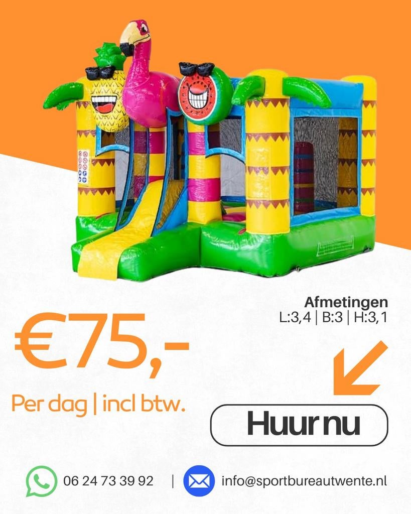Springkussen te huur, Ophalen, Zo goed als nieuw