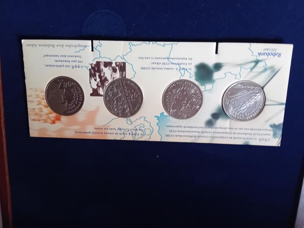 Rabobank 100 jaar herdenkingsmuntenset, Postzegels en Munten, Munten | Nederland, Ophalen of Verzenden, Koningin Beatrix, Overige waardes