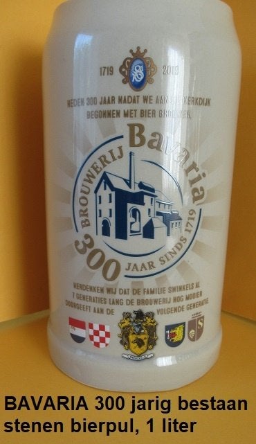 BAVARIA BIER, 1 liter stenen bierpul,. 300 jarig bestaan, Ophalen of Verzenden, Nieuw, Pul(len), Bavaria
