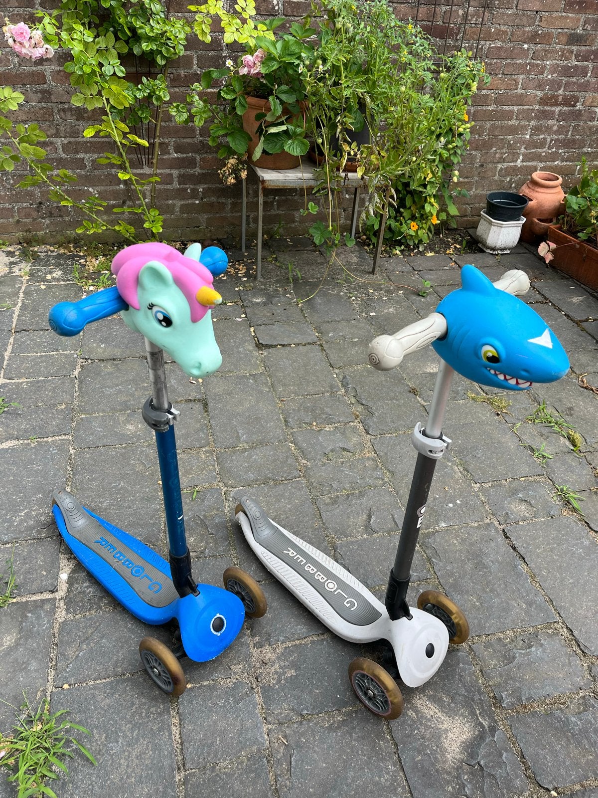 Globber steps (grijze met lichtjes in het wiel), Ophalen, Gebruikt, Gewone step