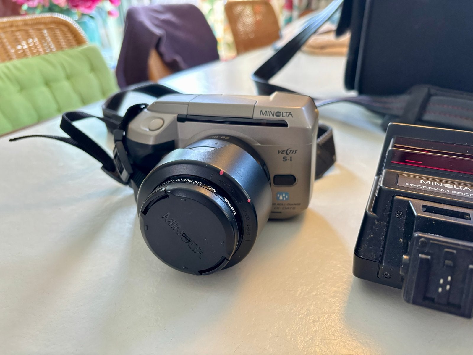 Minolta Vectis S-1 spiegelreflexcamera COMPLETE SET, Ophalen of Verzenden, Gebruikt, Spiegelreflex, Minolta