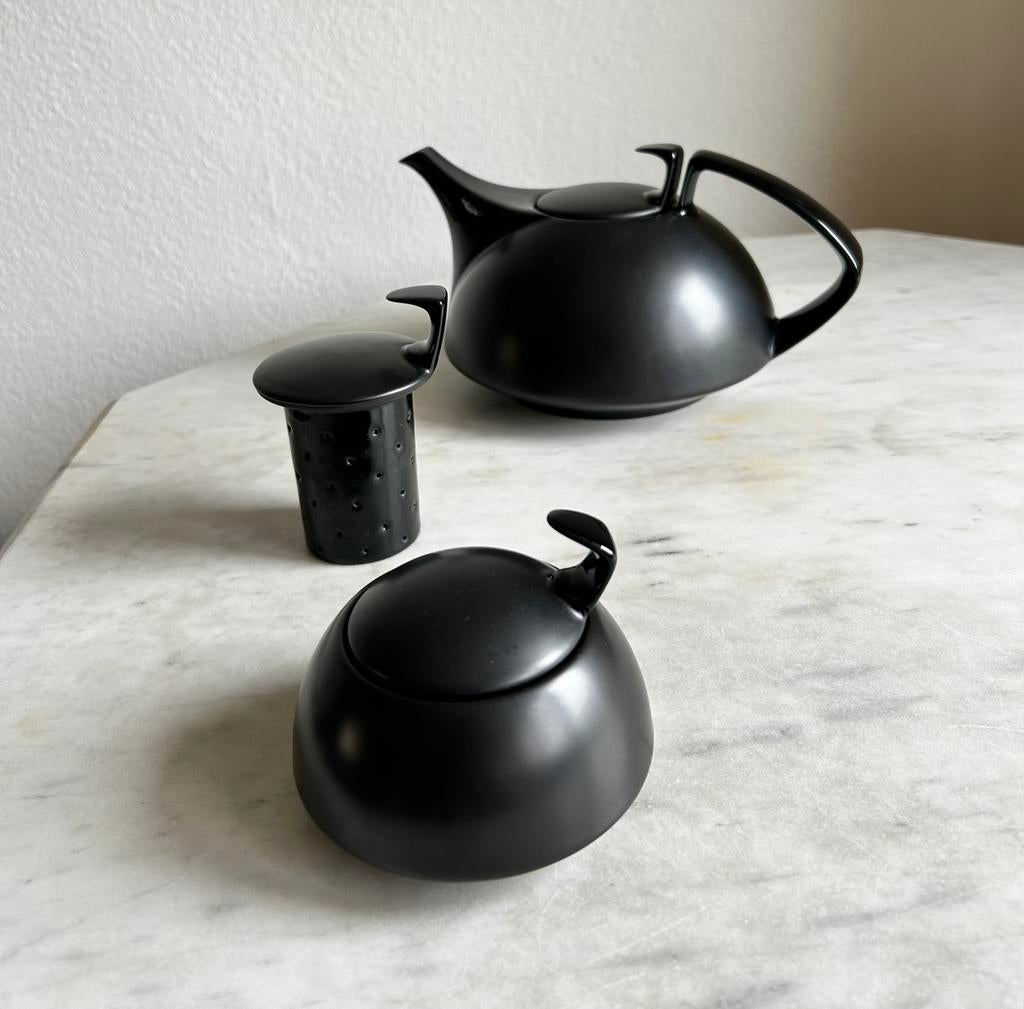 Rosenthal TAC theepot plus suikerpot, zwart, Ophalen