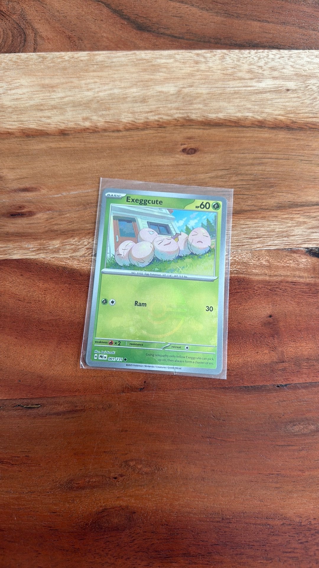 Exeggcute 001/131 Pokeball, Ophalen of Verzenden, Zo goed als nieuw, Losse kaart