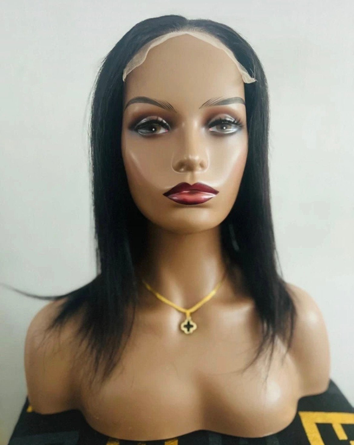 Silky straight pruik echt haar kleur 1b 45cm, Verzenden, Nieuw, Pruik of Haarverlenging