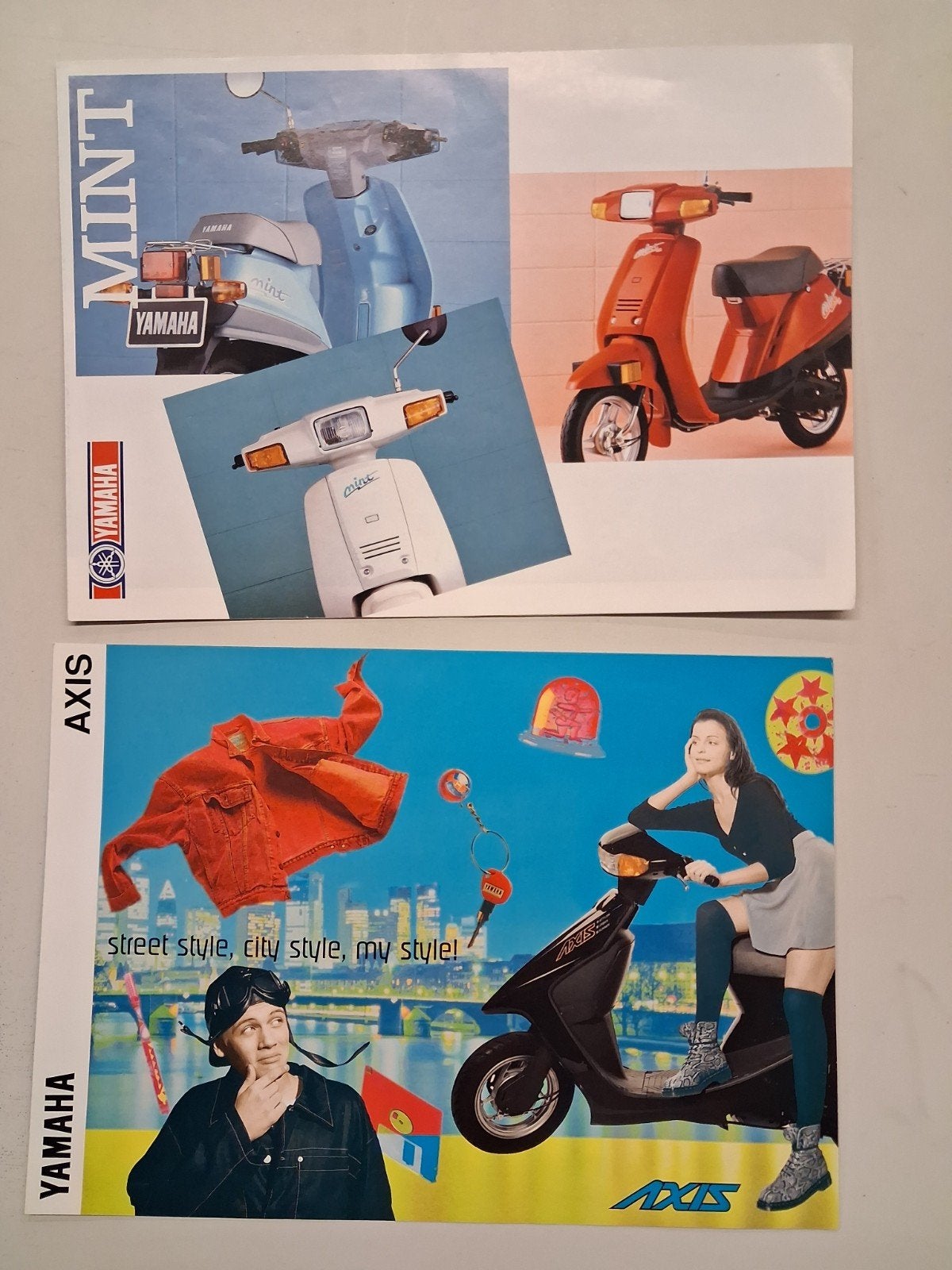 Yamaha Mint & Axis Scooters - Folder uit de jaren '80/'90, Ophalen of Verzenden