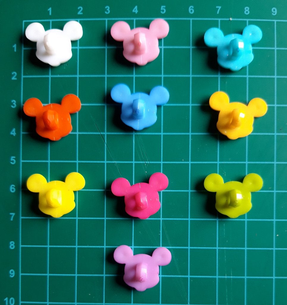 Mickey Mouse Knopen (Heel Gezicht) - 2x1.5 cm - NIEUW, Onbekend, Nieuw, Ophalen of Verzenden, Onbekend