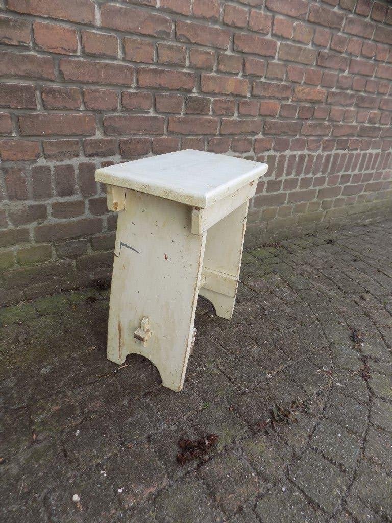 Brocante krukje hout wit, Ophalen of Verzenden, Gebruikt, Hout