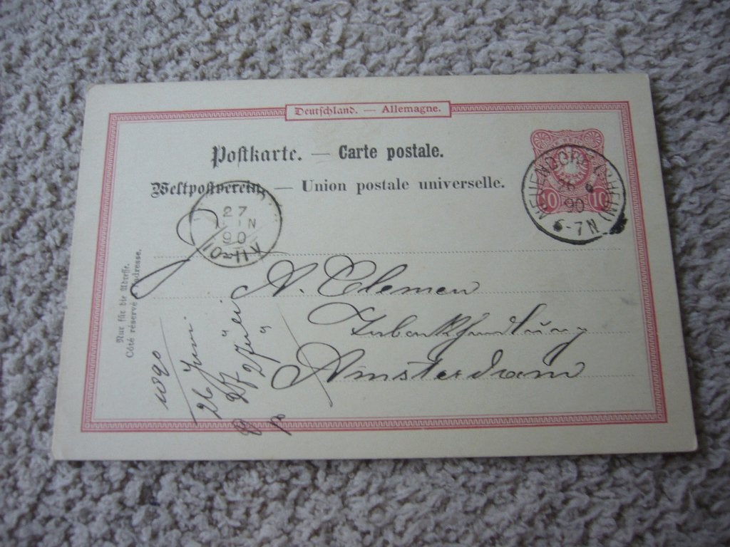 DUITSLAND  =  VERZONDEN NAAR AMSTERDAM  1890, Ophalen of Verzenden, Voor 1920, Gelopen, Duitsland