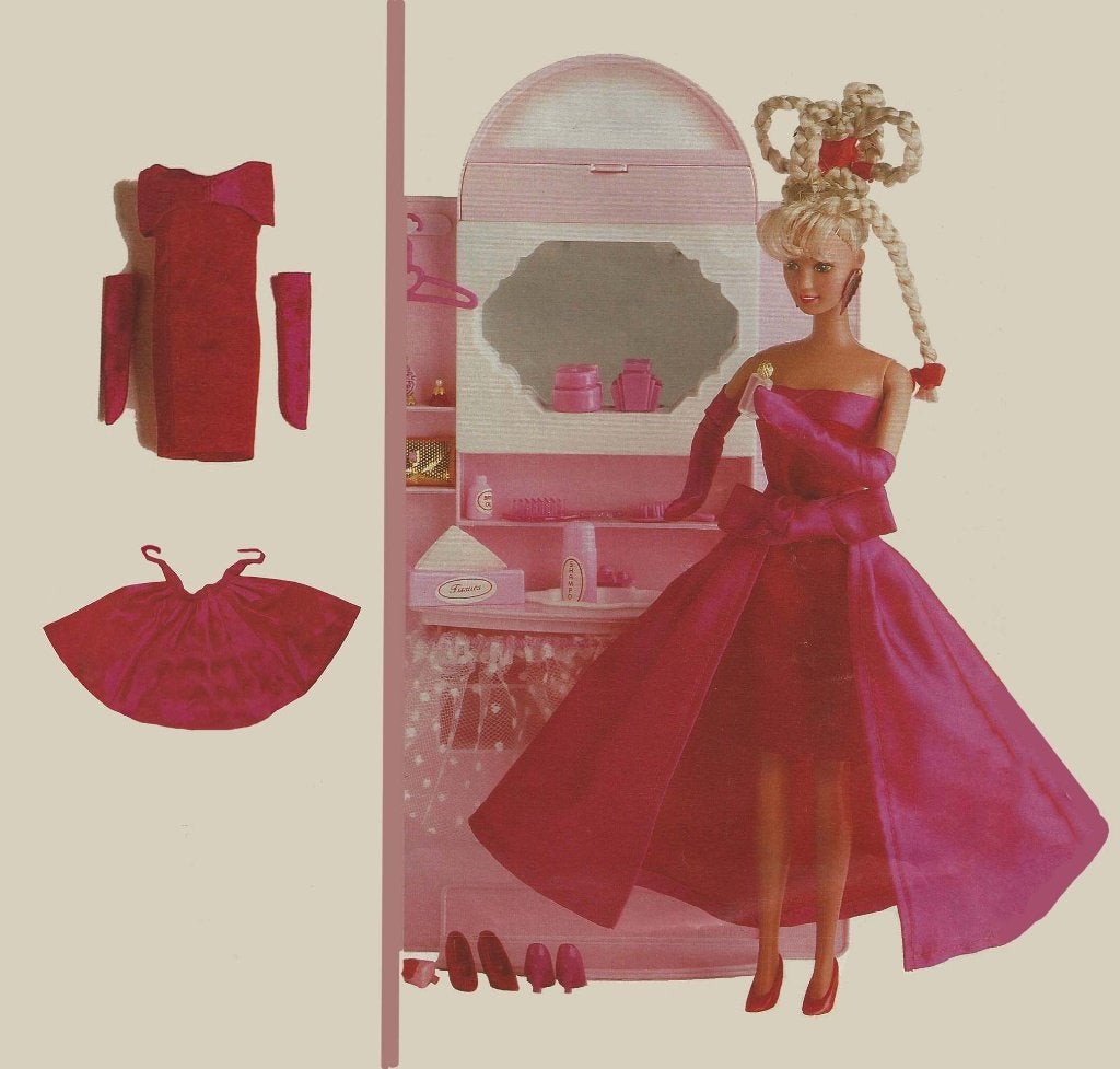 Kledingpatroon voor een avondjurk met wikkelrok voor Barbie, Ophalen of Verzenden, Zo goed als nieuw, Kind, Overige merken