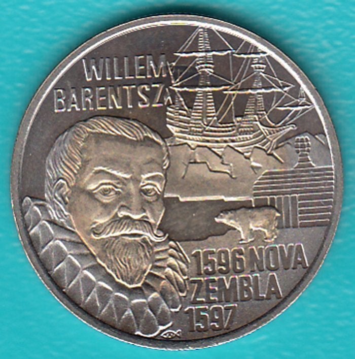 Penning 10 euro Willem Barentsz Nova Zembla 1596-1597, Ophalen of Verzenden, Overige materialen