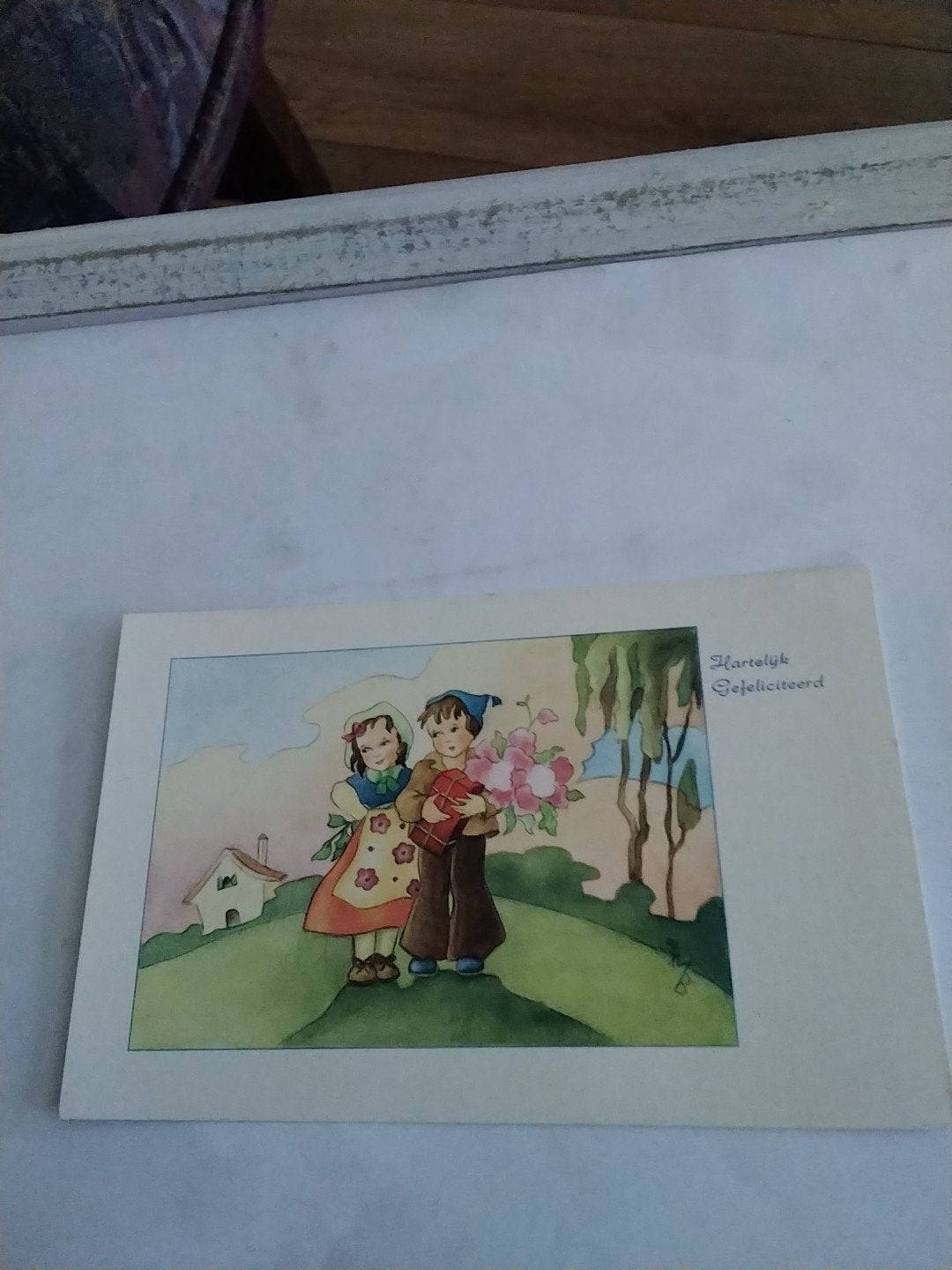 Ansichtkaart: Hartelijk Gefeliciteerd - Jongen & Meisje, Ophalen of Verzenden