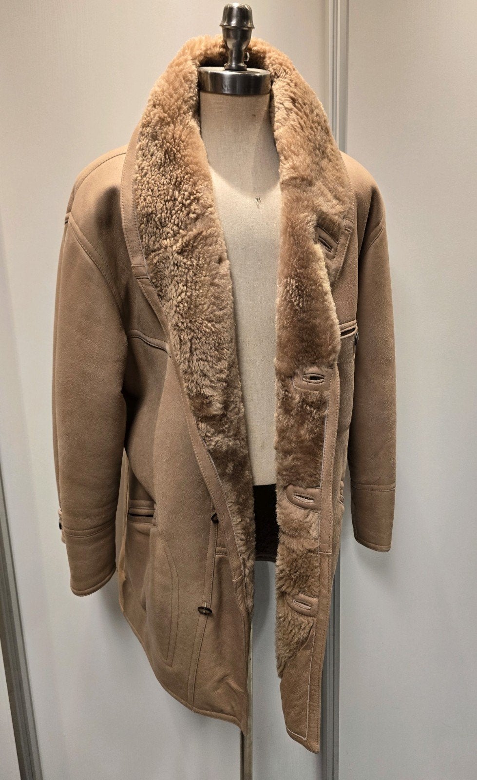 Heren lammy coat parka - maat XL - lamsleer en lamsvacht, Ophalen of Verzenden, Zo goed als nieuw, Maat 56/58 (XL), Bruin