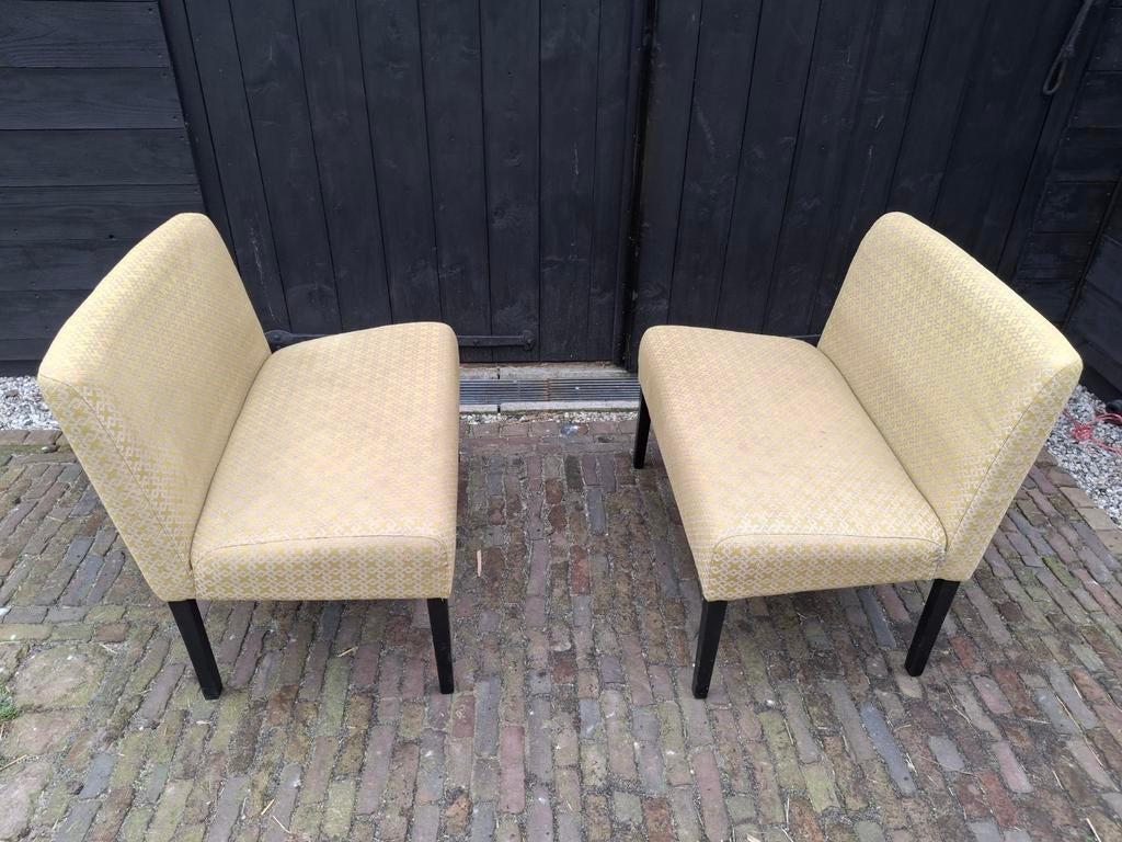 2 de zelfde bankjes, Huis en Inrichting, Stoelen, Ophalen, Bruin, Twee